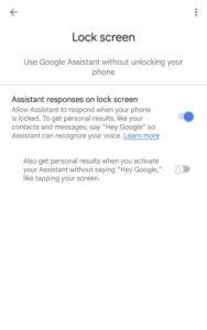 Google assistant lock screen access